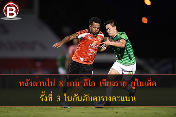 ศึกไทยลีก หลังผ่านไป 8 เกม ลีโอ เชียงราย ยูไนเต็ด รั้งที่ 3 ในอันดับตารางคะแนน